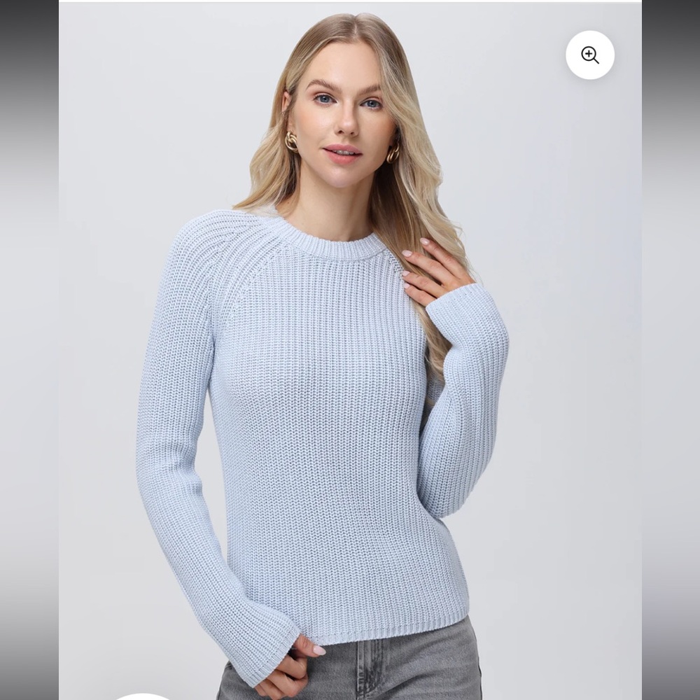 525 AMERICA ; JANE: 100% COTTON SHAKER STITCH RAGLAN SLEEVE SWEATER ; Worn once